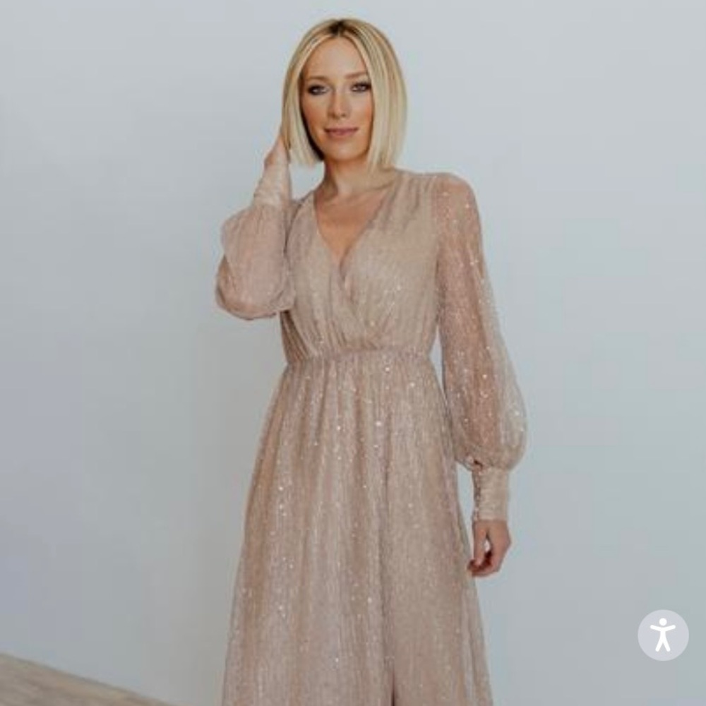 Baltic Born Abigail Champagne Sparkle Gown L